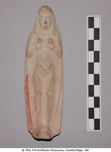 Female plaque figurine holding breasts, Syria