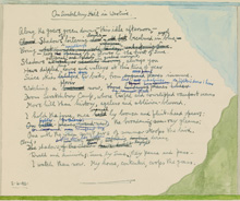 A draft of Sassoon’s poem ‘On Scratchbury Camp’