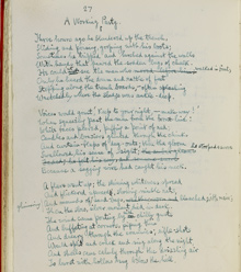 A fair copy of the opening stanzas of ‘A Working Party’