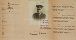 An identity card of Samuel Hoare