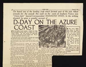 An article by special correspondent Hammond Innes, published in the Union Jack of 19 August 1944