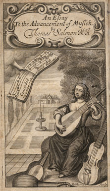 A lady playing a lute