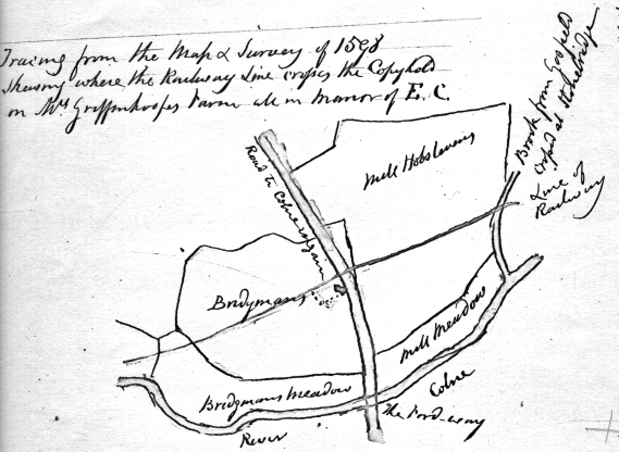 loose sketch plan of land bought by the railway
