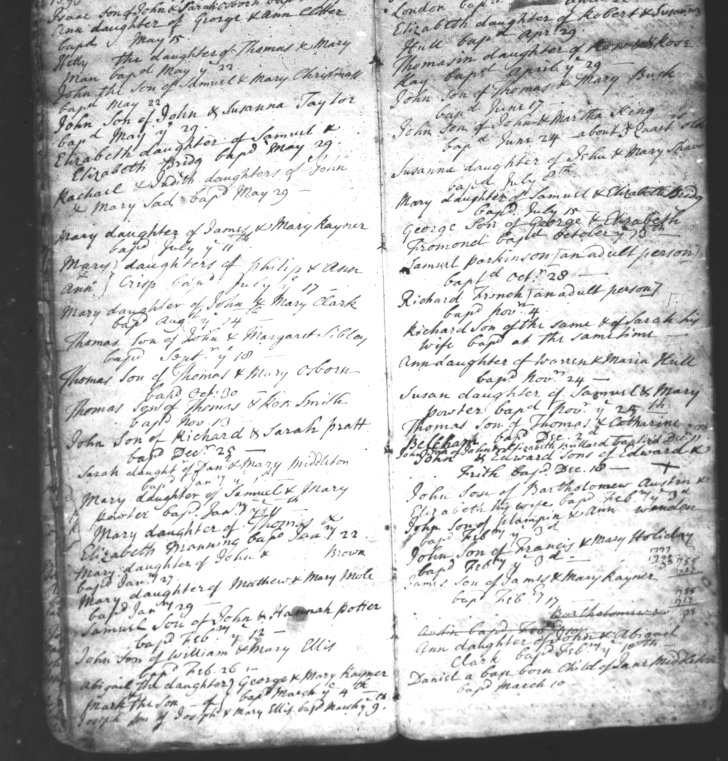Baptism Register, 1744