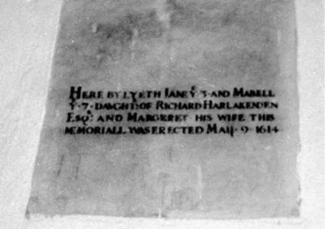 Memorial to Jane and Mabell Harlakenden