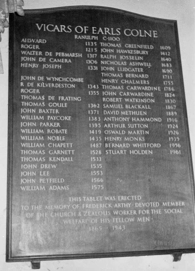 Vicars of Earls Colne
